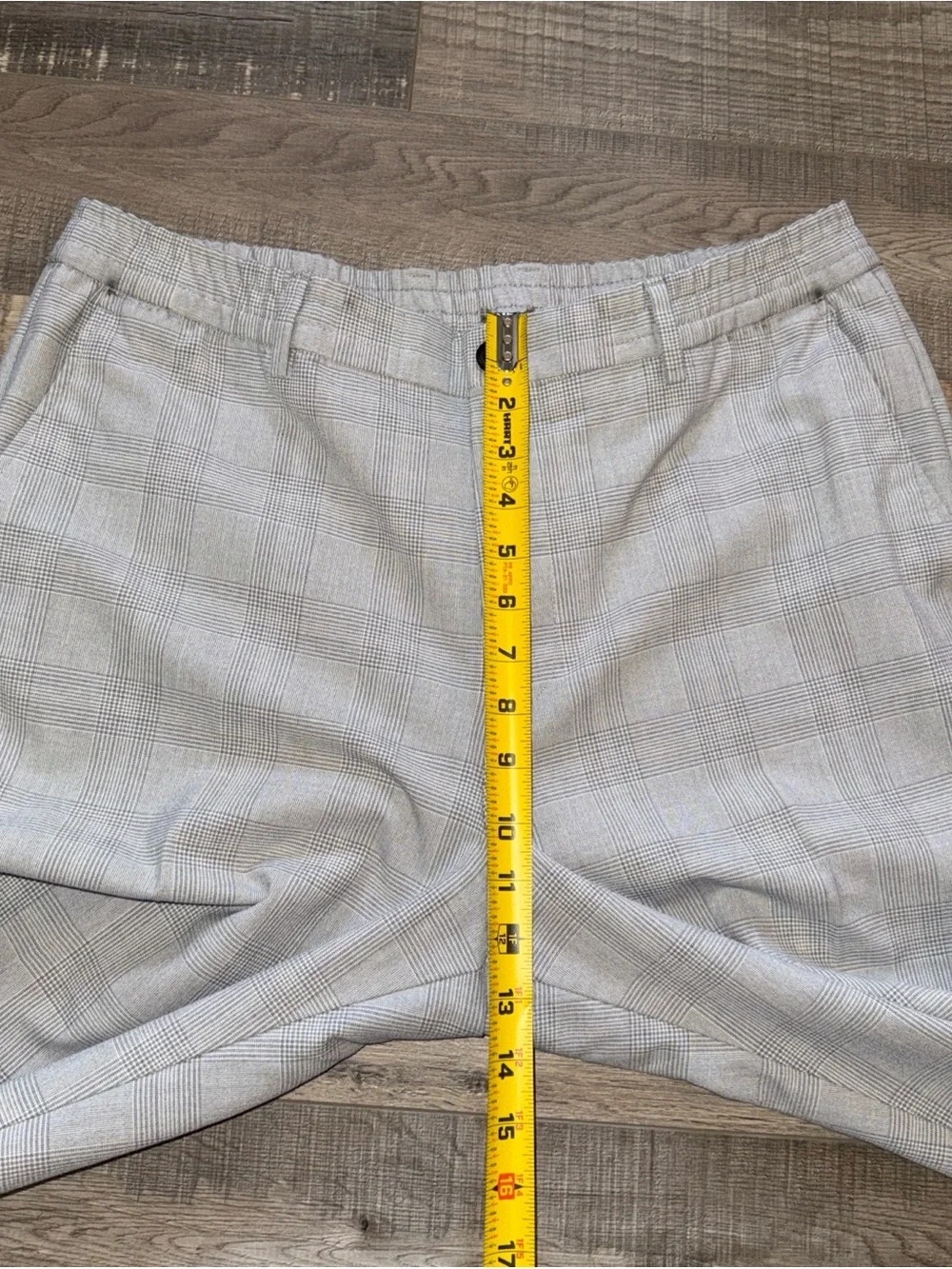 Zara Light Gray Plaid Dress Pants